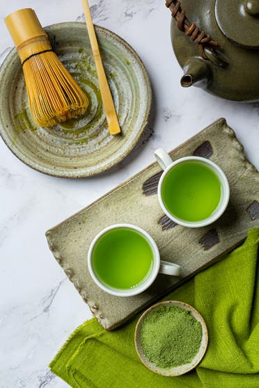 الشاي الأخضر أو الماتشا 