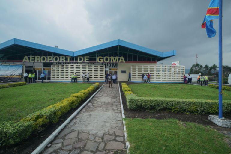 GOMA, DEMOCRATIC REPUBLIC OF CONGO - FEBRUARY 19, 2016: Outside of Goma international airport. (Photo by Giles Clarke/Getty Images.)